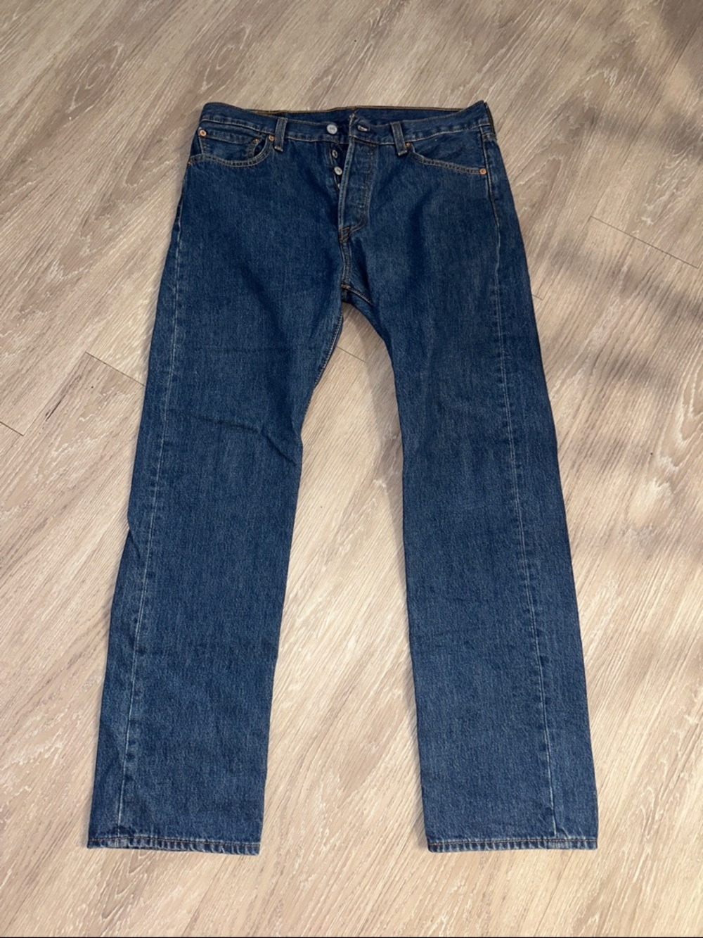 Men's Straight-Leg Dark Blue Denim Jeans